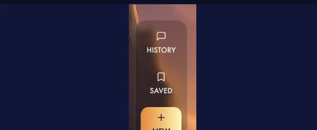 History Saved and New sidebar